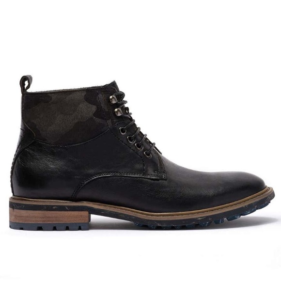 ENGLISH LAUNDRY RONAN BLACK LEATHER BOOTS - Picture 2 of 5